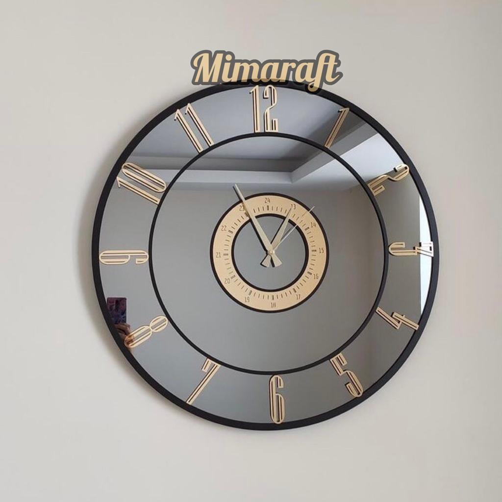 Aynalı%20Duvar%20Saati%20(Gold)