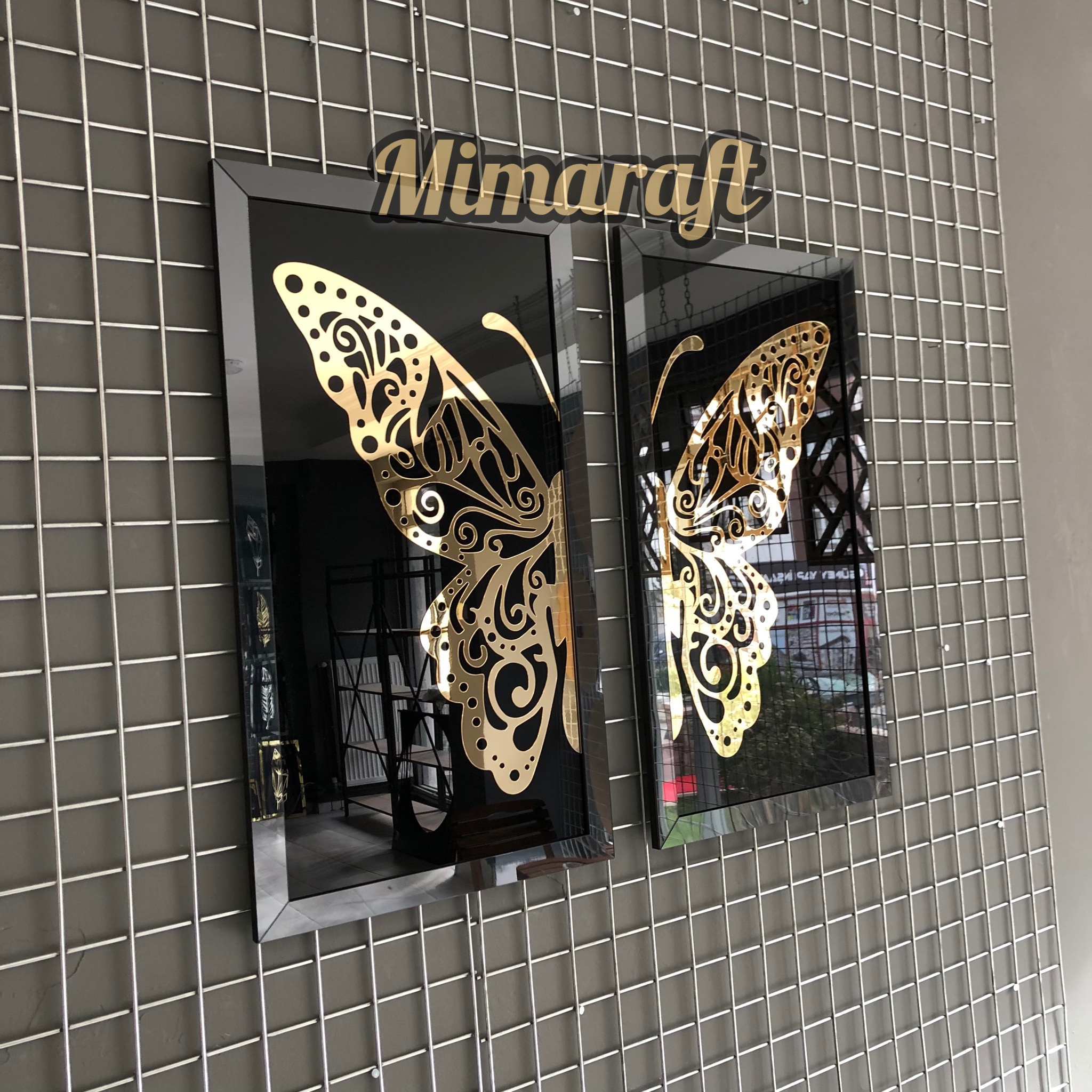 Aynalı Model 2 Li Kelebek Tablo