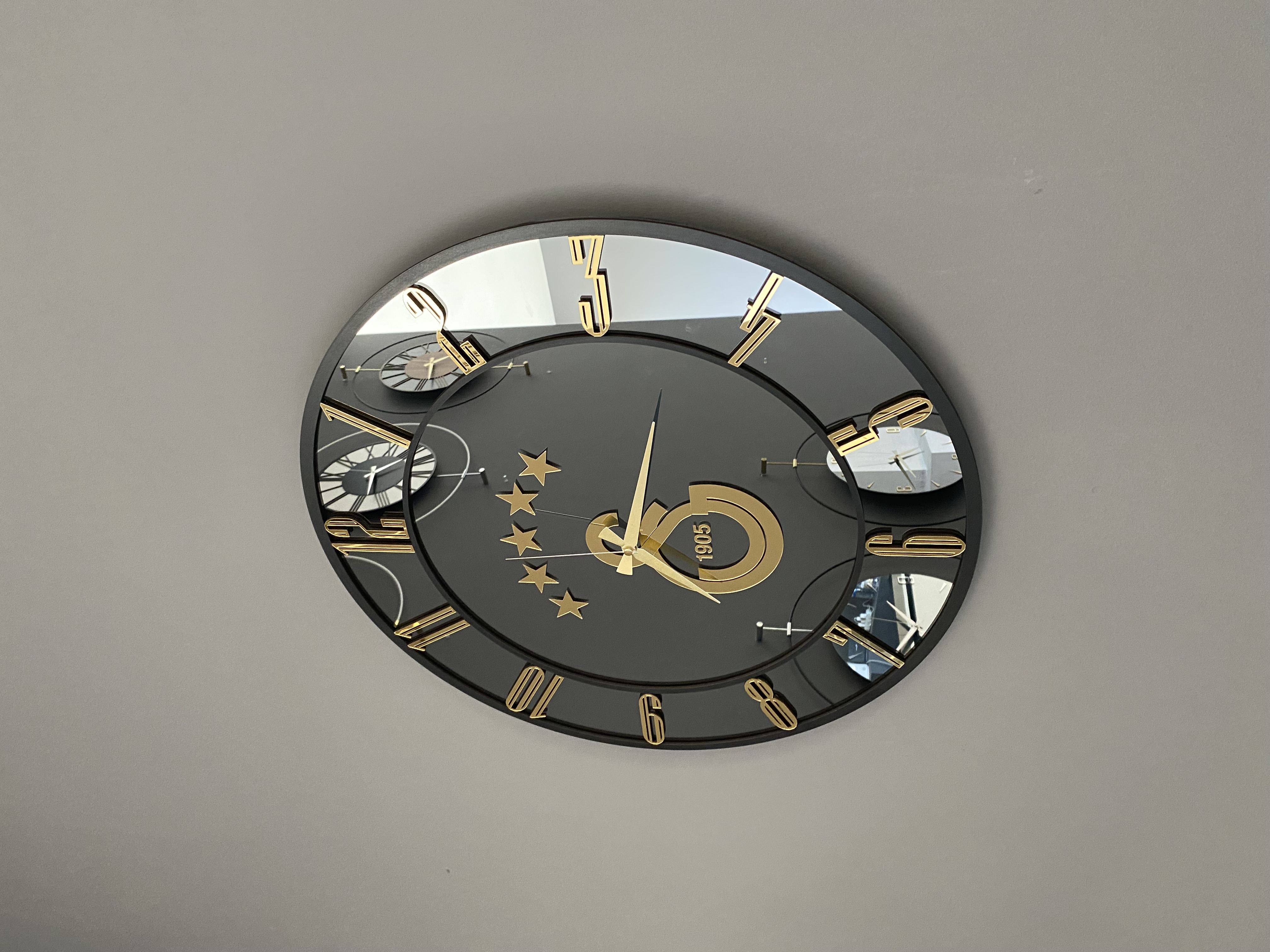 Gs Logolu Aynalı Duvar Saati 