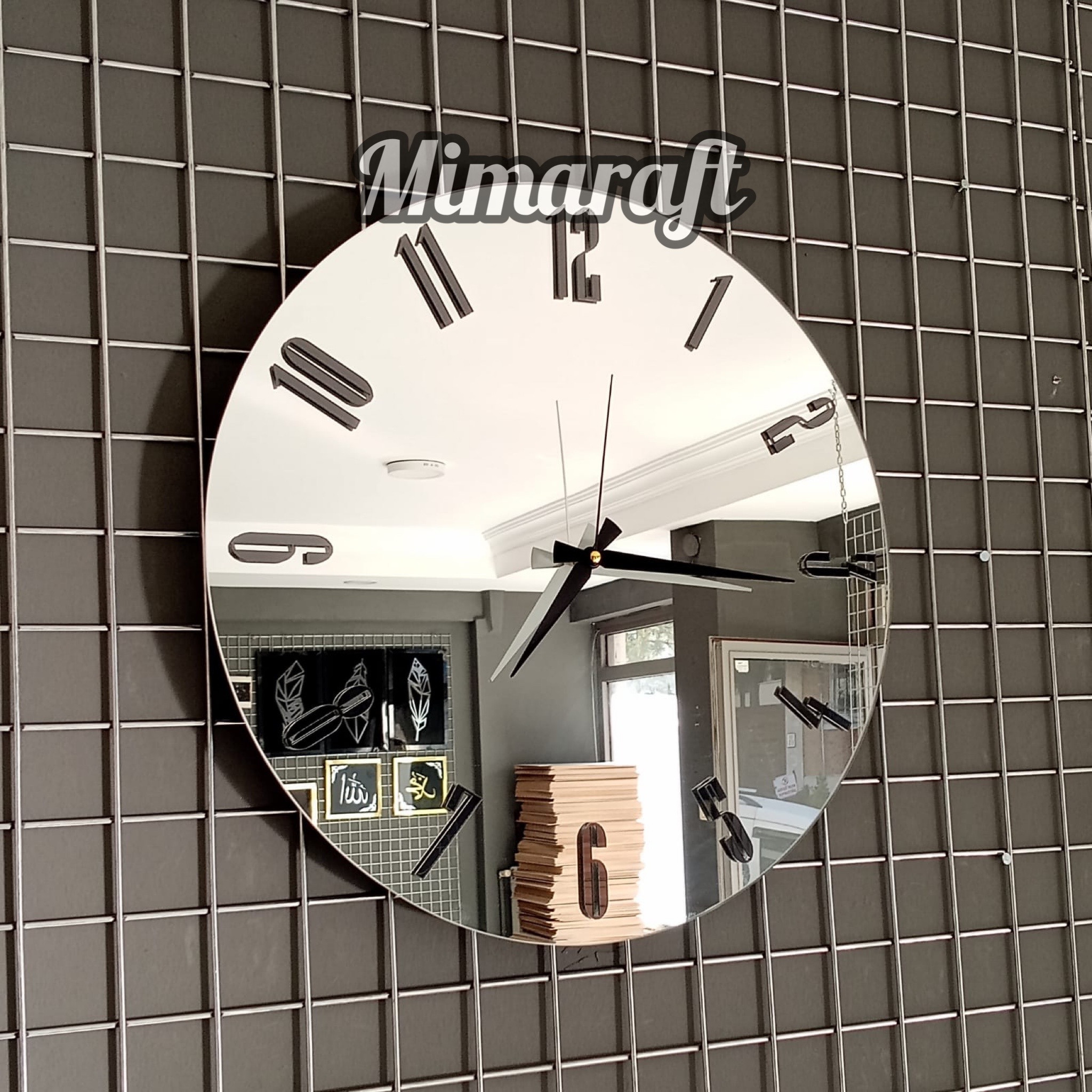 Aynalı Duvar Saati 