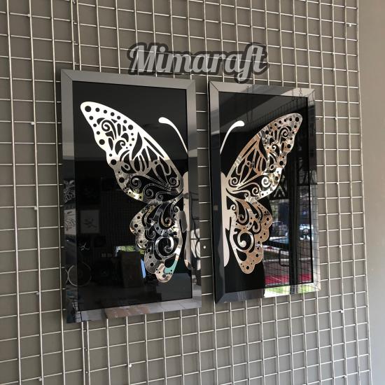 Aynalı Model 2 Li Kelebek Tablo