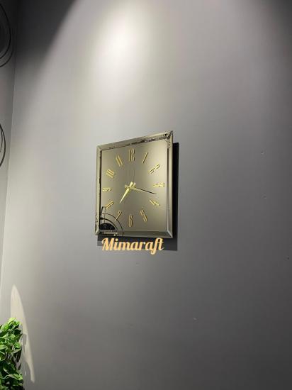 Aynalı Duvar Saati (Gold)
